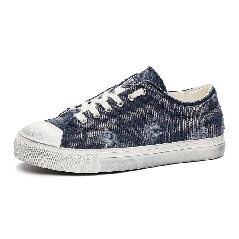 Men's fashion concise casual canvas shoes four seasons breathable light soft-sole versatile outdoor walking sports board shoes