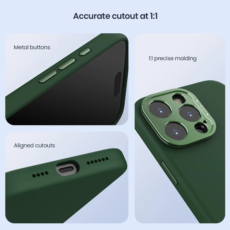 Nillkin For iPhone 16 Pro Max Magsafe Case Classic Liquid Silicone With Camera Protection Stand Magnetic Cover For iPhone 16 Pro