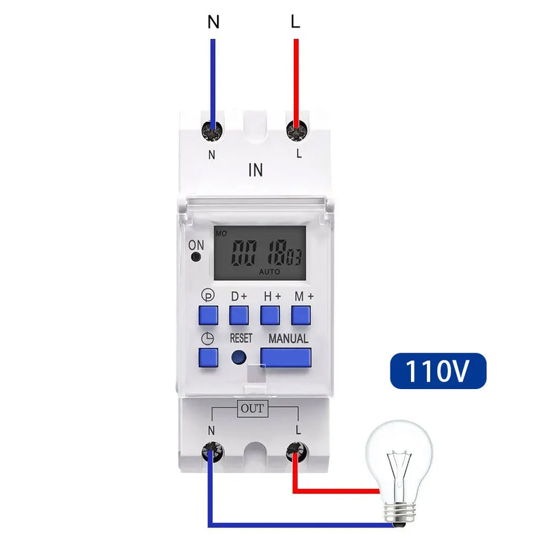TOMZN AC 220V 230V 12V 24V 48V 16A New Type Din Rail Single Phase Weekly 7 Days Programmable Digital TIME SWITCH Relay Timer