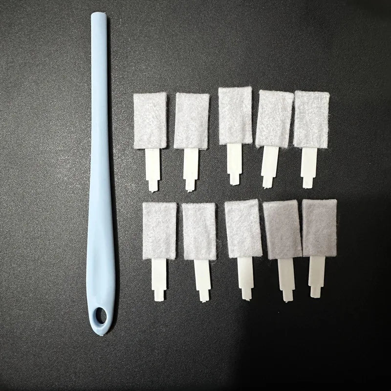 ឈុតជក់បង្គន់ប្រើចោលបាន ១ ដើម + ក្បាលជក់ ១០ ដើម - គ្មានការសម្អាតជ្រុងងាប់ ដៃជក់វែង សម្រាប់ចន្លោះតូចចង្អៀត និងចន្លោះប្រហោង។
