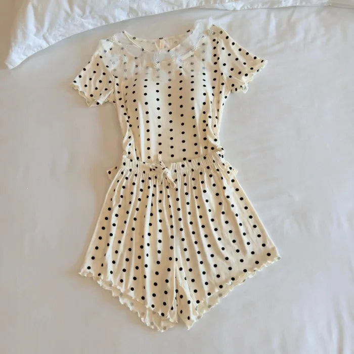 Summer Sleepwear Women's Pajama Elegant 2 Pieces Sleeping Home Suit 2026 New Short Sleeve Top Shorts Homewear Pijama Pyjamas