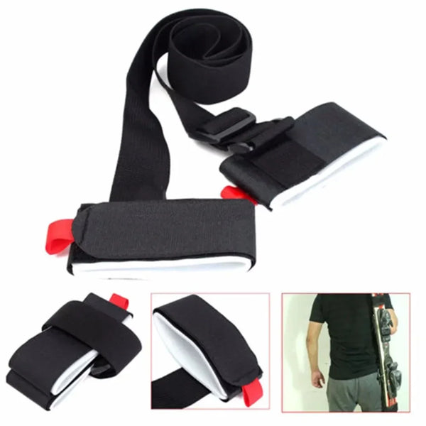 Adjustable Skiing Pole Shoulder Hand Carrier Lash Handle Straps Porter Hook Loop Protecting Nylon Ski Handle Strap Bags 3 Colors