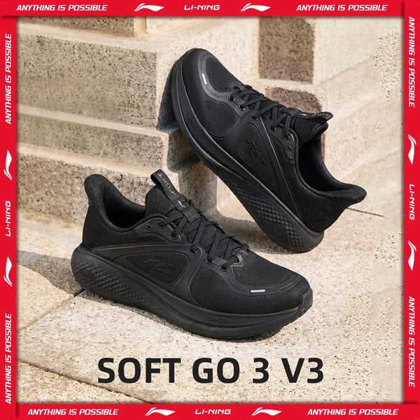 ស្បែកជើងបុរស Li-Ning SOFT GO 3 V3 របៀបរស់នៅ COMFOAM មានខ្យល់ចេញចូលបាន ស្បែកជើងដើរលេងប្រចាំថ្ងៃ LiNing ស្បែកជើងធម្មតាទាន់សម័យ AGLW143
