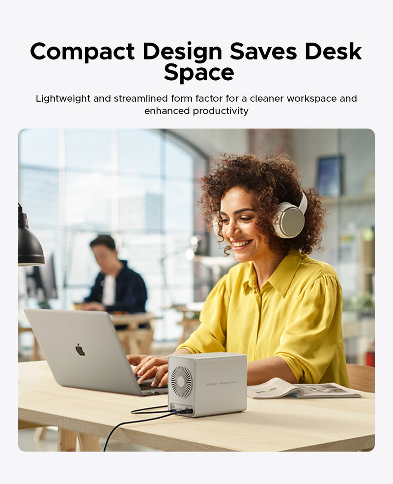 ORICO 2.5" M.2 NGFF SSD 10Gbps All-flash Disk Enclosure With Cooling Fan Multi-raid DAS Solution for Photographer Video Editor