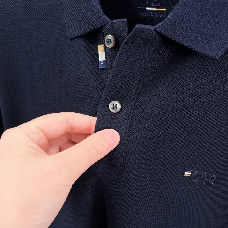 Luxury Men Short-Sleeved Polo Shirt Lapel Button Letter Print British Style Summer New Business Casual Breathable Men's Clothing