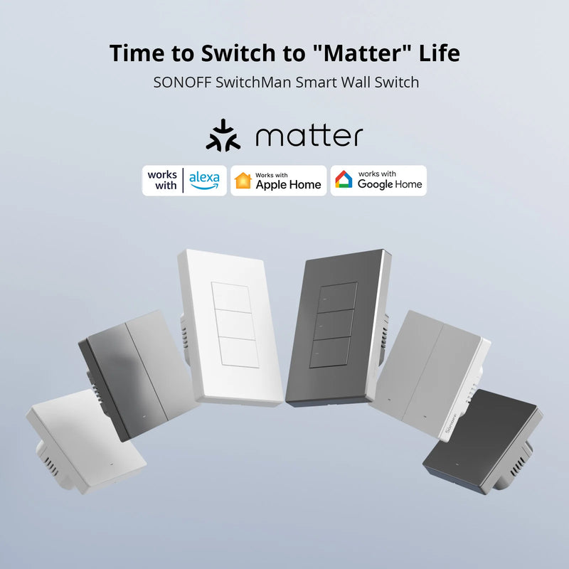 1/2/3Gang SONOFF M5-120 US Matter Smart WiFi Wall Switch Mechanical Local Button APP Voice Control via eWeLink Alexa Google Home