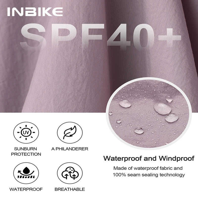 INBIKE Long Sleeve Women’s Windbreaker Cycling Biking Clothing for Riding Windproof Road Bike Jackets Lightweight with Pockets