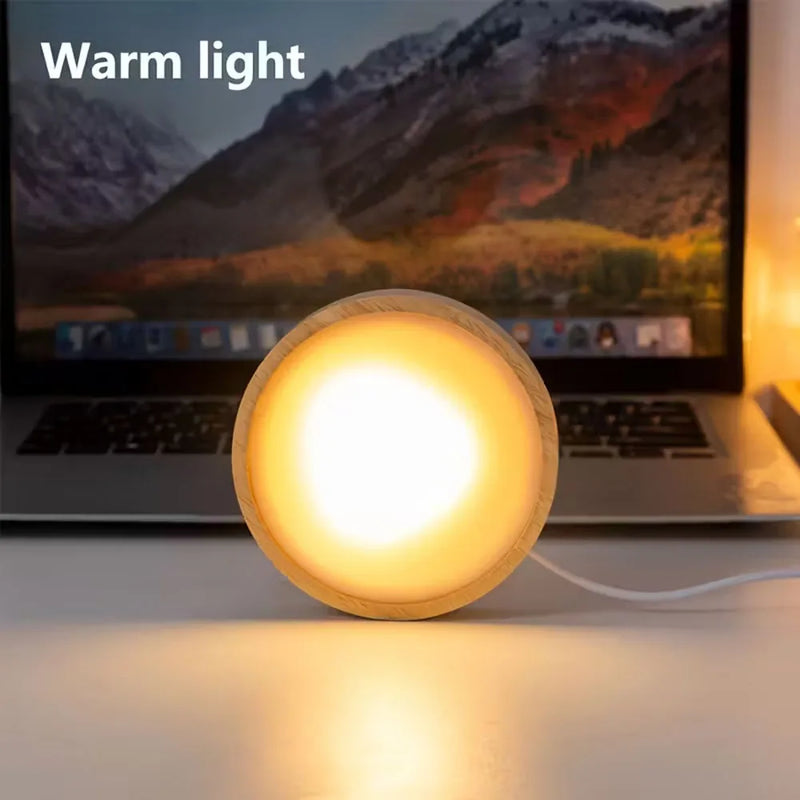 Crystal Ball Lamp Holder LED Lamp Stand Suitable for Crystal Art Warm Light Base Wooden LED Display Base for DIY Table Lamps