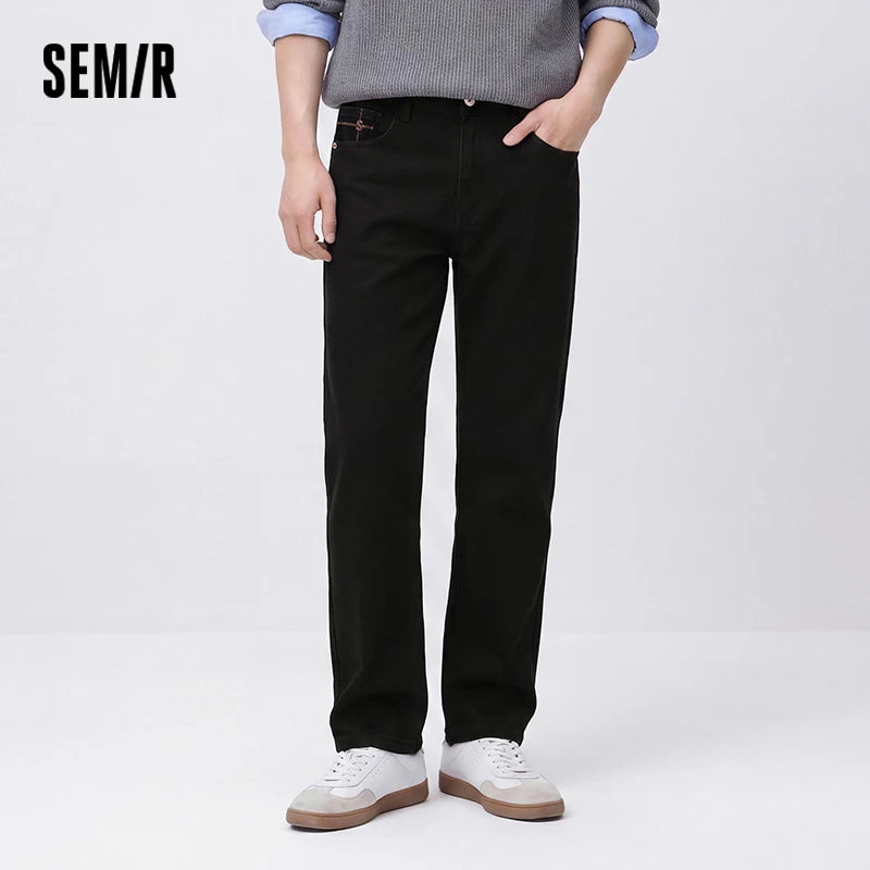 Semir Men Denim Jeans Cotton Stretch Regular Fit Straight Leg Vintage Wash Modern Style Versatile 2026 New Winter Daily Wear