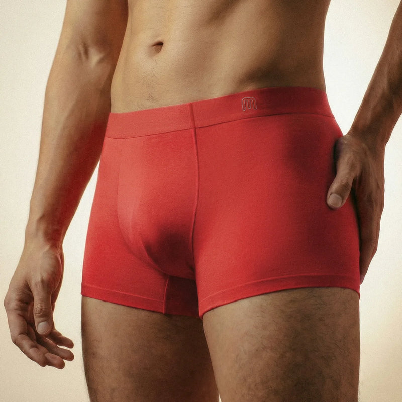 ខោទ្រនាប់បុរស Maden 3-Pack Modal Boxer ពណ៌ក្រហម Lucky Stretch សម្រាប់ឆ្នាំថ្មី ងាយស្រួលដកដង្ហើម ងាយស្រួលស្លៀក