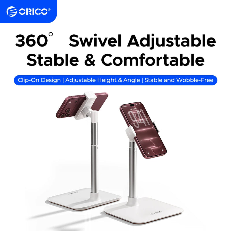 ORICO Phone Desktop Stand Live Broadcast Overhead Adjustable Lifting Telescopic Selfie Rotating Aluminum Alloy Support Frame