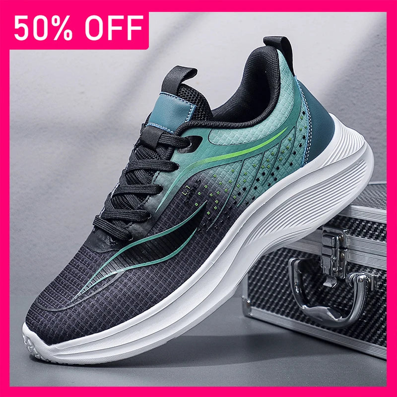 Men Sports Shoes Breathable Mesh Comfort Spring Outdoor Running Sports Shoes 2026 New Soft Sole Rebound Cushioning Tennis Shoes