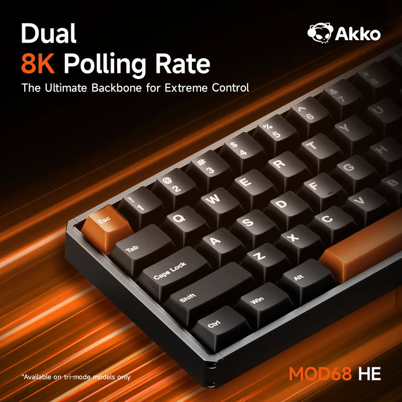 Akko MOD68 HE Keybaord Aluminum CNC 65% Magnetic Switch Rapid Trigger 0.005mm 8K ARGB Gaming Custom Mechanical Keyboard Gasket
