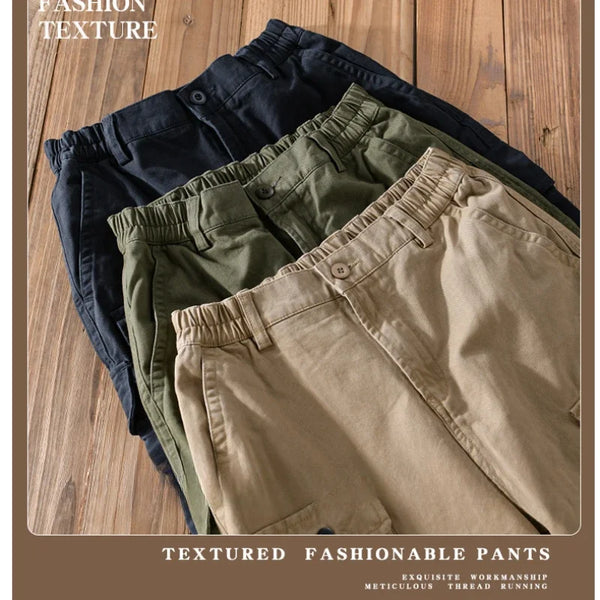 Spring and Autumn New 100% Cotton Retro Straight Pants Men Clothing Loose Streetwear Jogger Pants Men Trousers F7621