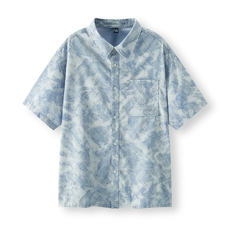 Semir Mens Shirt 2026 Denim Cool Feeling Loose Short Sleeve Lightweight Casual Fashion