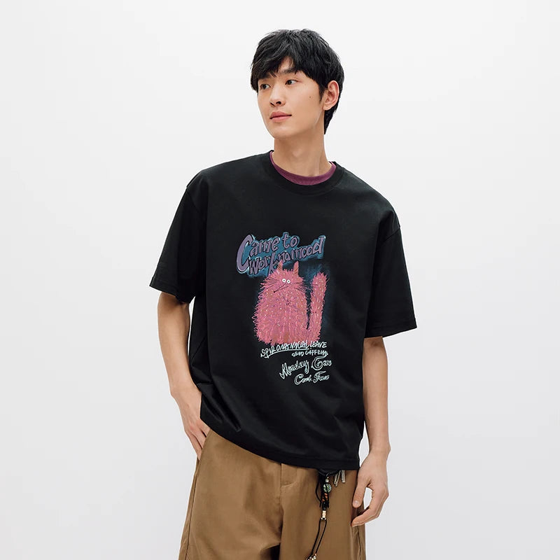Semir Men Tshirt Cool Feeling Graphic Print Knit Short Sleeve Summer 2026 Mall Style Casual Everyday Wear Fashion Top