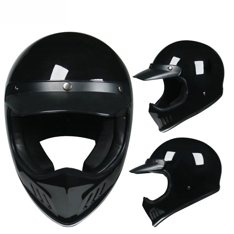 Retro Motorcycle Helmet, Retro Coffee Racer, Personality, Full Face, DOT Certified, Jet