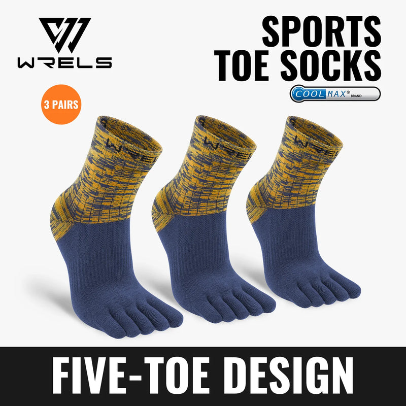 WRELS 1/2/3pairs COOLMAX Toe Socks for Men Women Running  Athletic Breathable Five Toe Quick Dry Performance Compression Toe Soc