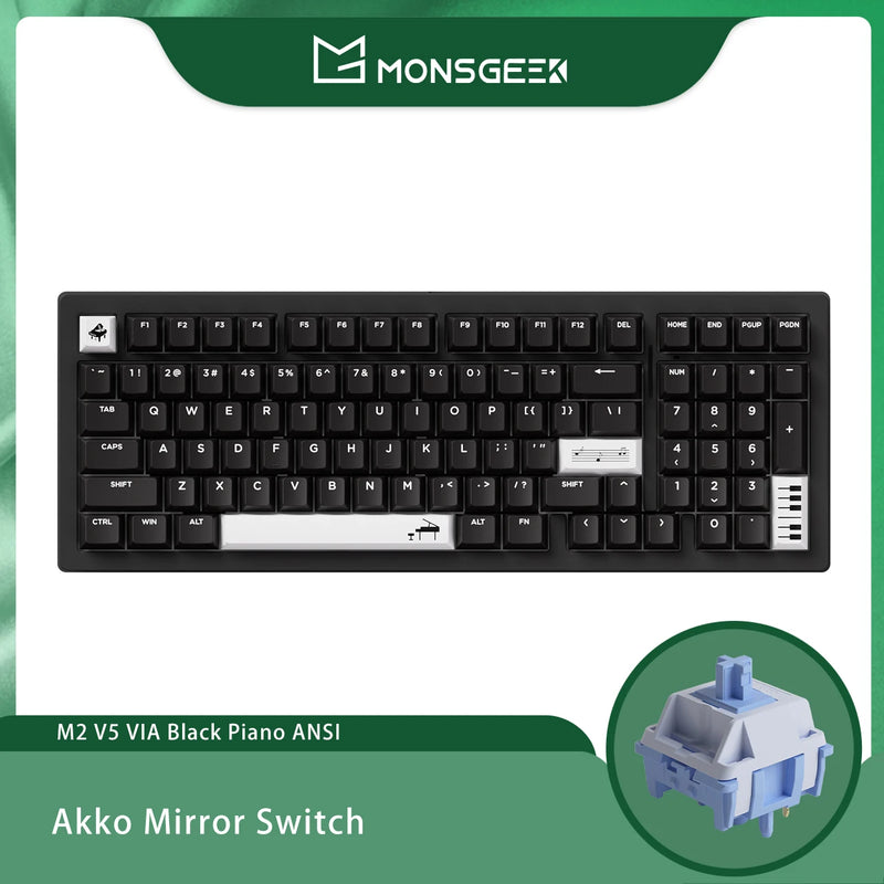 MonsGeek M2 V5 VIA Mechanical Keyboard/Barebone Kit 1800 Compact Size Rapid Disassemble RGB Hot Swap Tri-mode Keyboard Aluminum