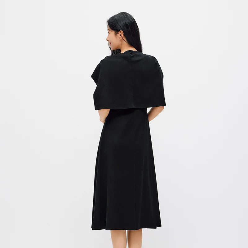 Semir Women Dress Cool Feeling Henry Neck Standard Shoulder Solid Shawl Elegant Casual 2026 Summer Fashion Top