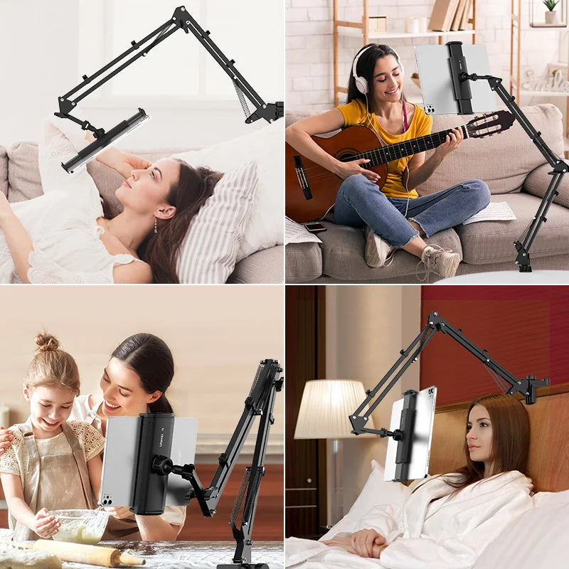 ជើងទ្រថេប្លេត Ulanzi T2 ធ្វើពីដែក 360° ដៃវែង ទំហំ 4.6~12.9 អ៊ីញ សម្រាប់ដាក់លើតុ ស្មាតហ្វូន ថេប្លេត ជើងទ្រសម្រាប់ដាក់លើតុ ជើងទ្រសម្រាប់ដាក់មីក្រូហ្វូន