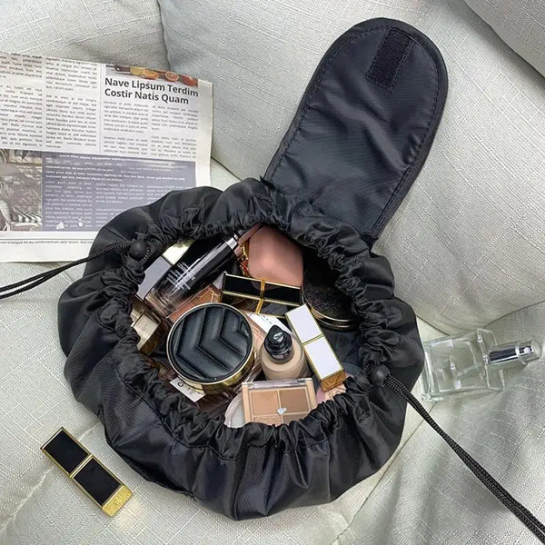 1pc Women Drawstring Cosmetic Bag Travel Storage Makeup Bag Portable Waterproof Toiletry Case,Washing Bag Makeup Pouch Bags