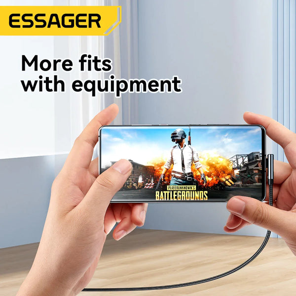 ខ្សែសាក Essager PD100W USB Type C ទៅ USB C 5A ខ្សែសាកលឿន 90° LED ឌីជីថល សម្រាប់ Huawei Xiaomi Samsung MacBook