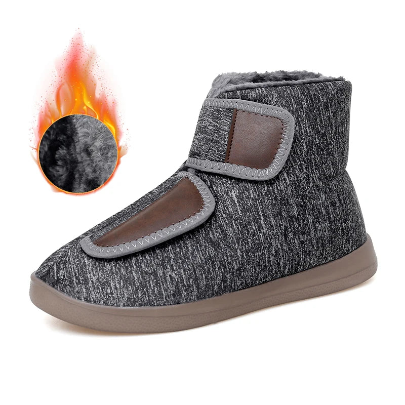 Winter Men Women Ankle Snow Boots Plush Warm Cotton Shoes Hallux Valgus Diabetic Shoes Snowboots Unisex Size 34-46