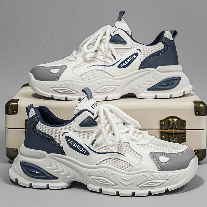 Chunky sneakers four seasons breathable lightweight comfort outdoor running shoes fashion students soft sole casual sports shoes