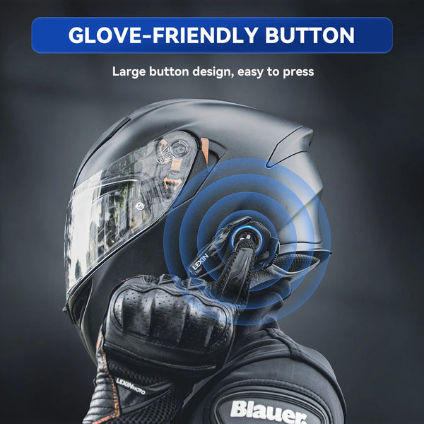Lexin G2P Intercom For Motorcycle Helmet Bluetooth Headsets,Handsfree Communicator Up to 6 Riders Interphone with FM