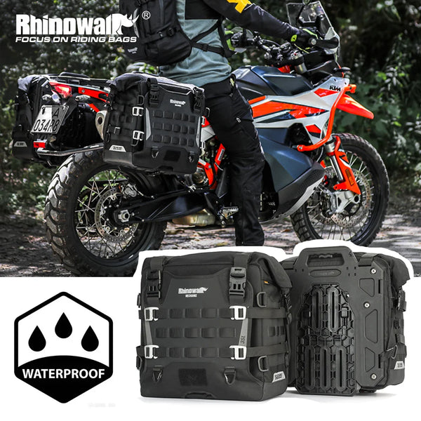 កាបូបចំហៀងម៉ូតូ Rhinowalk ដែលអាចដោះចេញបានលឿន មាន 1 ឬ 2 ដុំ កាបូបដាក់លើកែប ទម្ងន់ 35 លីត្រ ជាមួយនឹងបន្ទះខាងក្រោយប្រឆាំងនឹងចោរកម្ម សម្រាប់ BMW R1300GS R1250GS R1200G