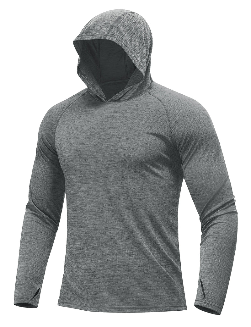TACVASEN Mens Sun Hoodie Long Sleeve Fishing Shirt Lightweight UPF 50+ Dry Fit Rash Guard for Swimming Workout Athletic Tops