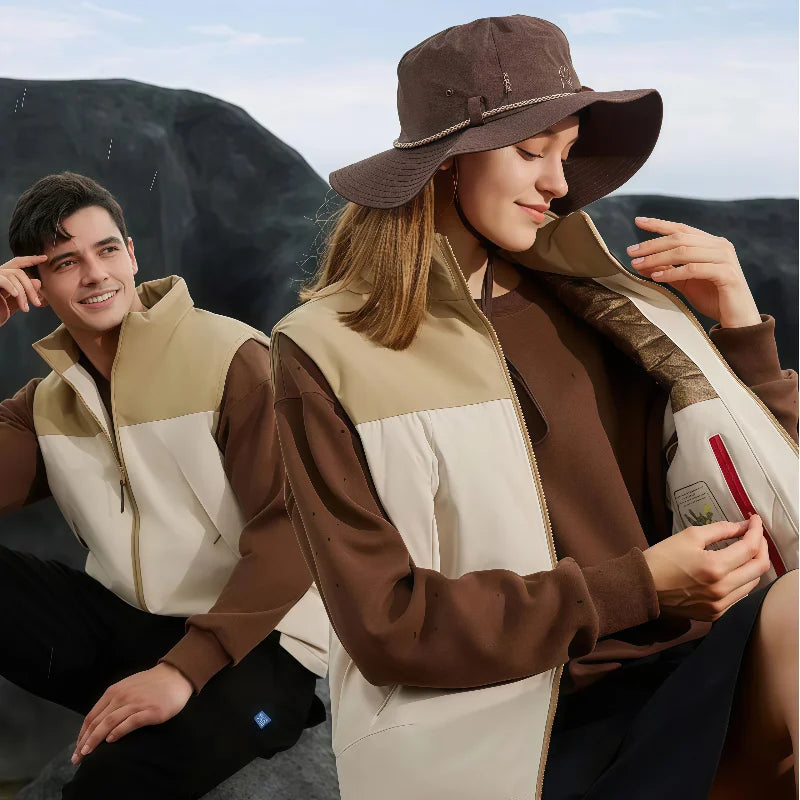 Fashionable Graphene Energy Couple Outdoor Vests in Ten Colors Breathable Waterproof Windproof Warm and Wear-Resistant