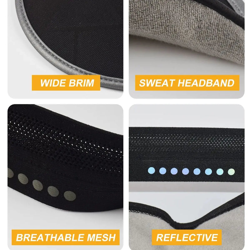 WRLES  Summer Running Caps Breathable UV Protection Baseball Hats Cycling Hiking Beach Sport Tennis Empty Top Sun Visor Hat