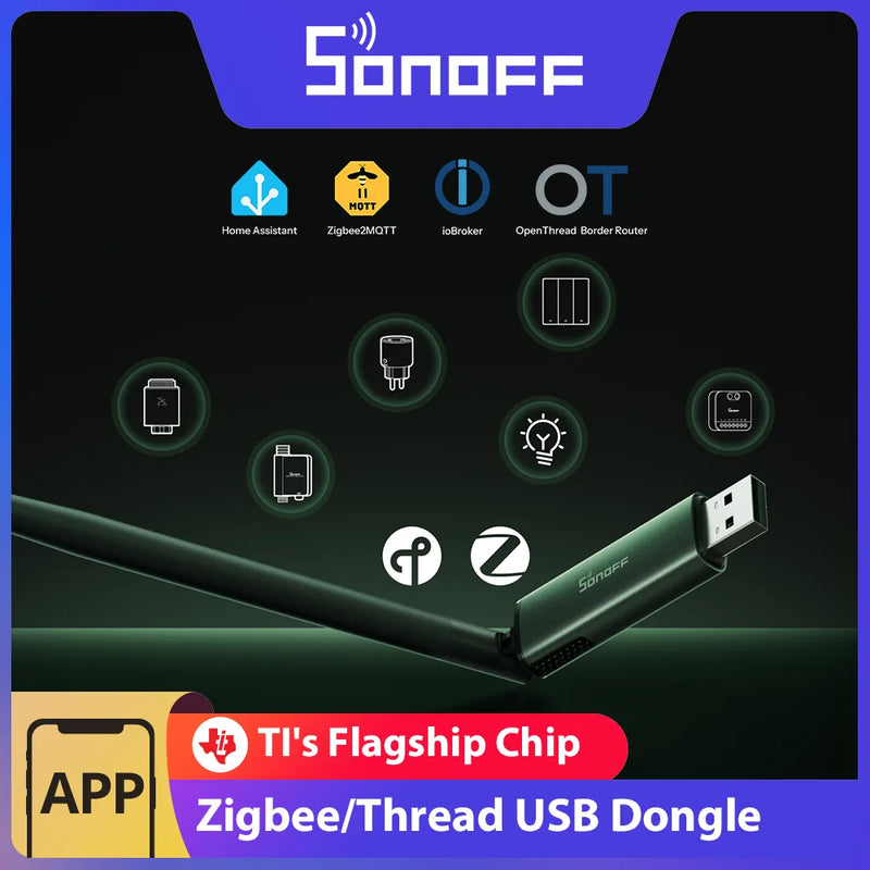 Sonoff Zigbee Gateway USB Dongle Plus Hub for Home Assistant Zigbee2MQTT Open Thread Border Router for Smart Home Dongle-PP10