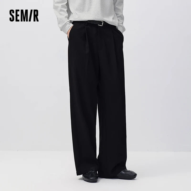 ខោបុរស Semir ទាន់សម័យ ស្រួលស្លៀក ពណ៌ស្រស់ឆើតឆាយ ជើងធំទូលាយ ឆ្នាំ២០២៦ រដូវរងាថ្មី ស្លៀកប្រចាំថ្ងៃ រចនាប័ទ្មធម្មតាក្នុងទីក្រុង