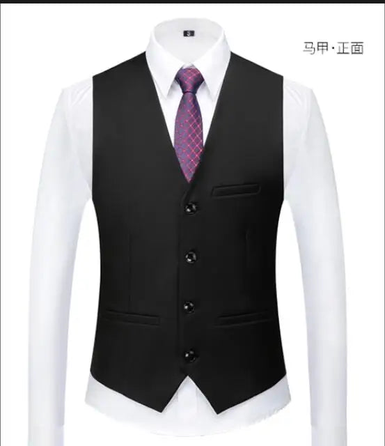 Asian Size Men's Sleeveless Vest, Single-breasted V-neck Vests Jacket, 26 Colors Can Choose From Waistcoat.