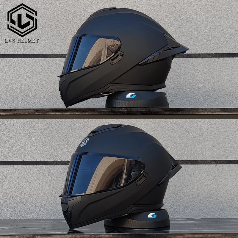 Motorcycle helmet, men's and women's dual mirror full face helmet, motorcycle sports car, all season full face helmet LVS-703