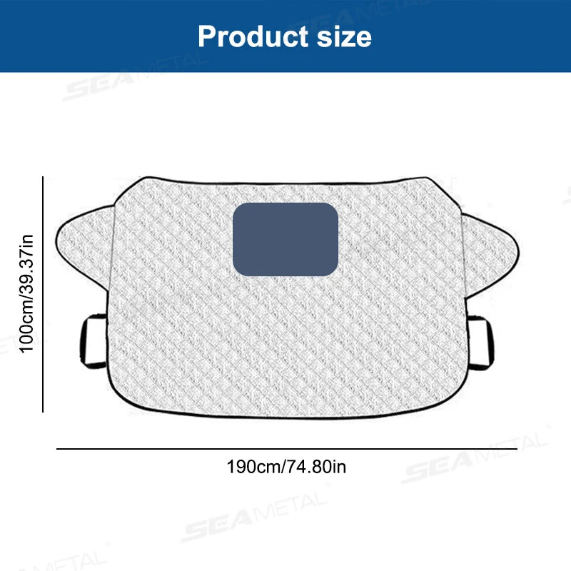 SEAMETAL Car Snow Shield Frost Prevention Front Windshield Sunshade Car Recorder Opening Design Snow Shield Car Protection Cover