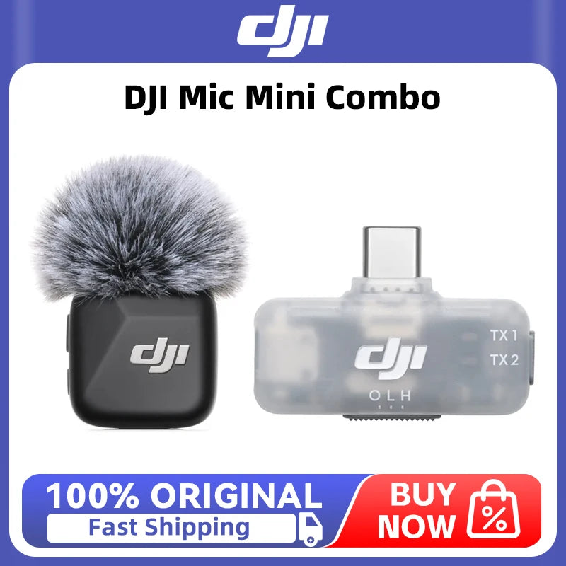 DJI Mic Mini Combo Inclusion DJI Mic Mini Transmitter and DJI Mic Series Mobile Receiver for Mobile Phone Original in Stock
