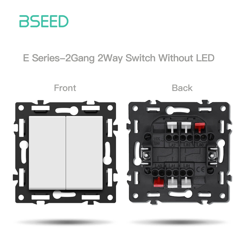 BSEED 1/2Gang Button Switch Function Part Glass Frame Only Light Switch DIY Part ST/TV/CAT6 Scoket Parts Free Combination