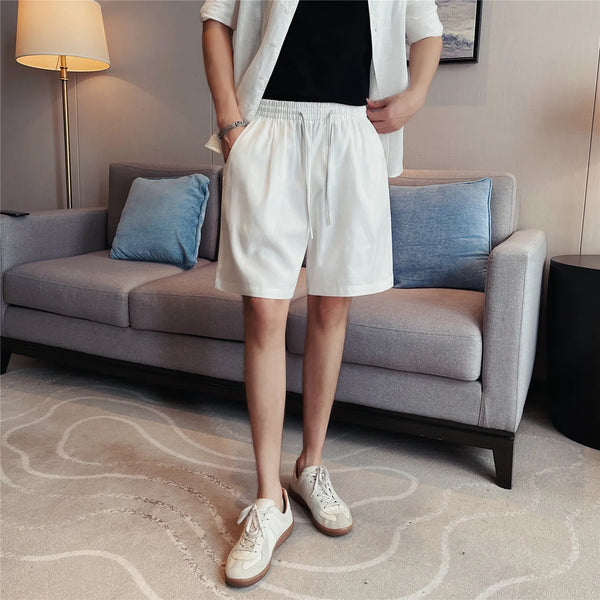 Men's Tencel Linen Blend Casual Shorts – Breathable, Lightweight & Cool-Touch Drawstring Waist for Summer