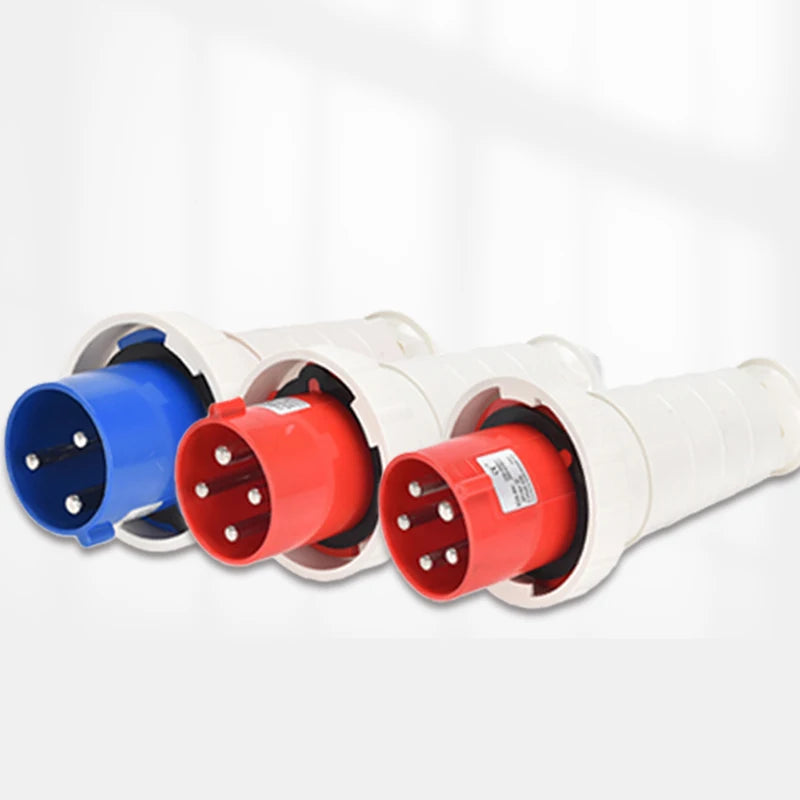 Waterproof Industrial Plug3 Pole 4 Pole 5 Pin dustproof socket IP67 Male and Female 63a 125a Mounted industrial socket 380V 415V