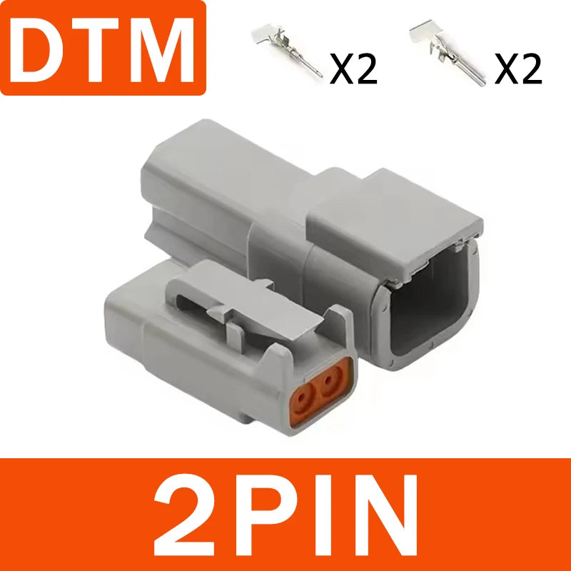 ឧបករណ៍ភ្ជាប់ការពារទឹក DT/DTM/DTP/DTF ១ឈុត ជើងទម្រ ប្រុស និង ស្រី 2/3/4/6/8/12 ម្ជុល សម្រាប់ខ្សែភ្លើងរថយន្ត និង ខ្សែភ្លើងក្រៅផ្លូវ