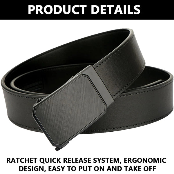 TUSHI Leather Tactical Belt for Men with Luxury Automatic Buckle High Quality IPSC Girdle Black Designer Belt