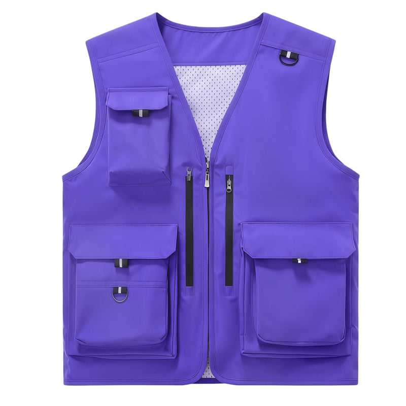 12 Fashion colors Summer outdoor fishing lightweight vest Multi-pocket high-end  Work and leisure vest custom logo printed