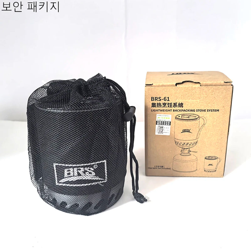 Backpacking Stove System 1500W BRS 61 Outdoor  Integrated Heat Collecting Pot Burner Ultralight Portable Hiking Furnace Cooking