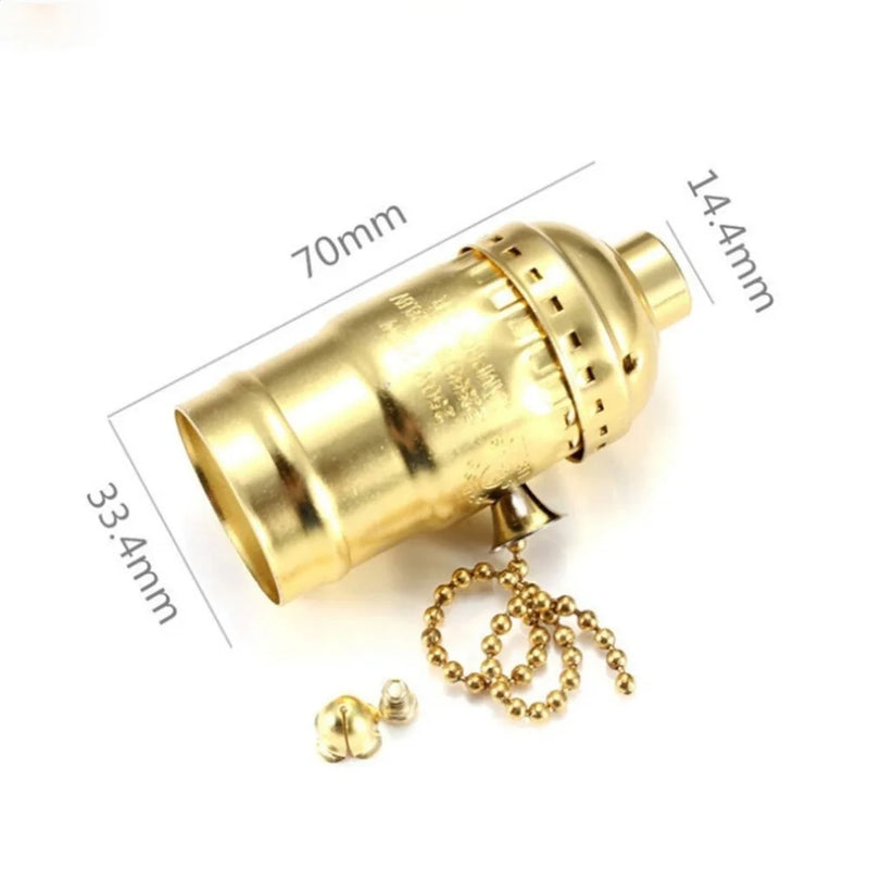 រន្ធ ខ្សែ ទាញ ស្ពាន់ JOYINLED 1/10 ដុំ, ស្ពាន់ បុរាណ , ខ្សែ ទាញ, មុខងារ បើក/បិទ, សំបក ខ្សែ ស្រោប Uno, ជើង ចង្កៀង E27