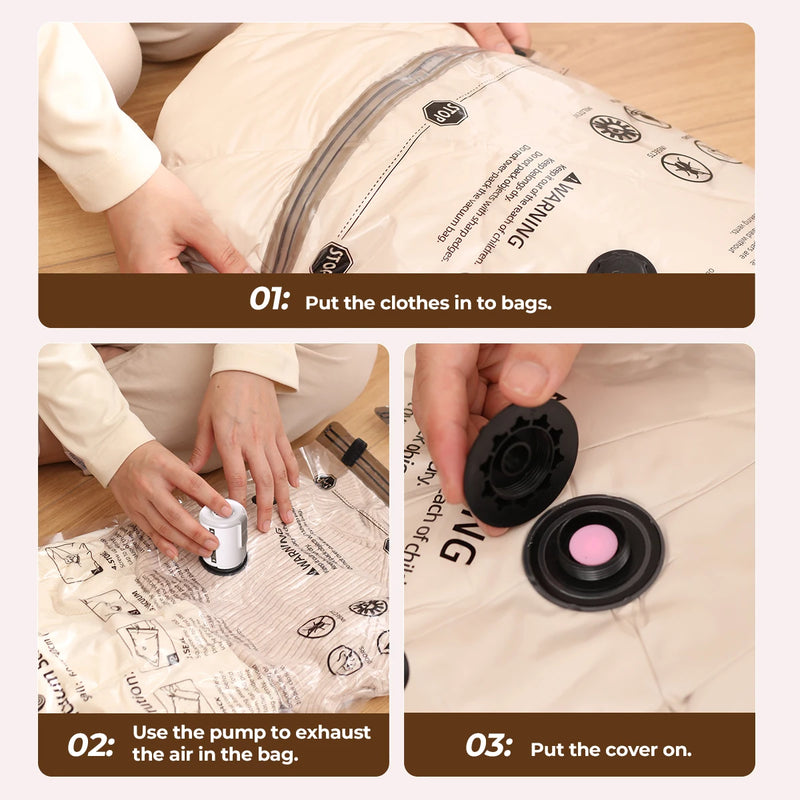 FLEXTAIL Vacuum Bag Set – 4pcs Durable Space-Saving Bags for Clothes and Bedding (Pump Required) – Ideal for Travel and Home