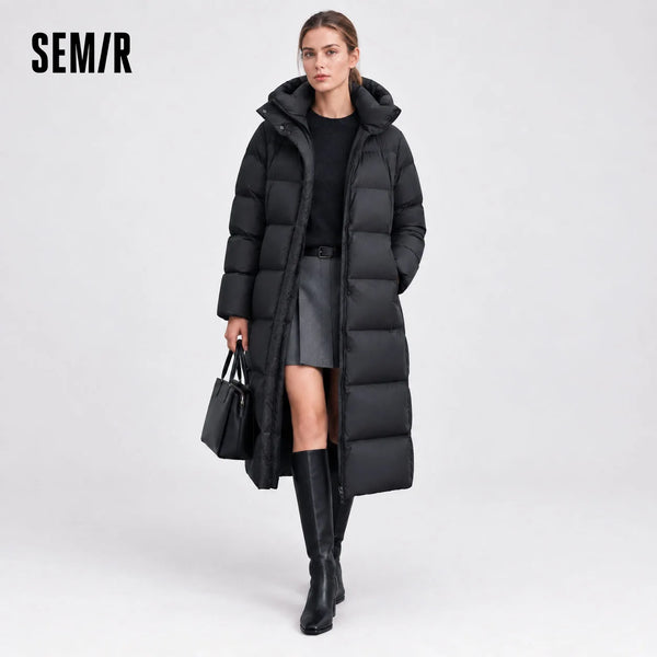 Semir Women Down Jacket Long Length Waterproof 2026 New Winter Daily Wear Urban Casual Style Cold Weather Layering